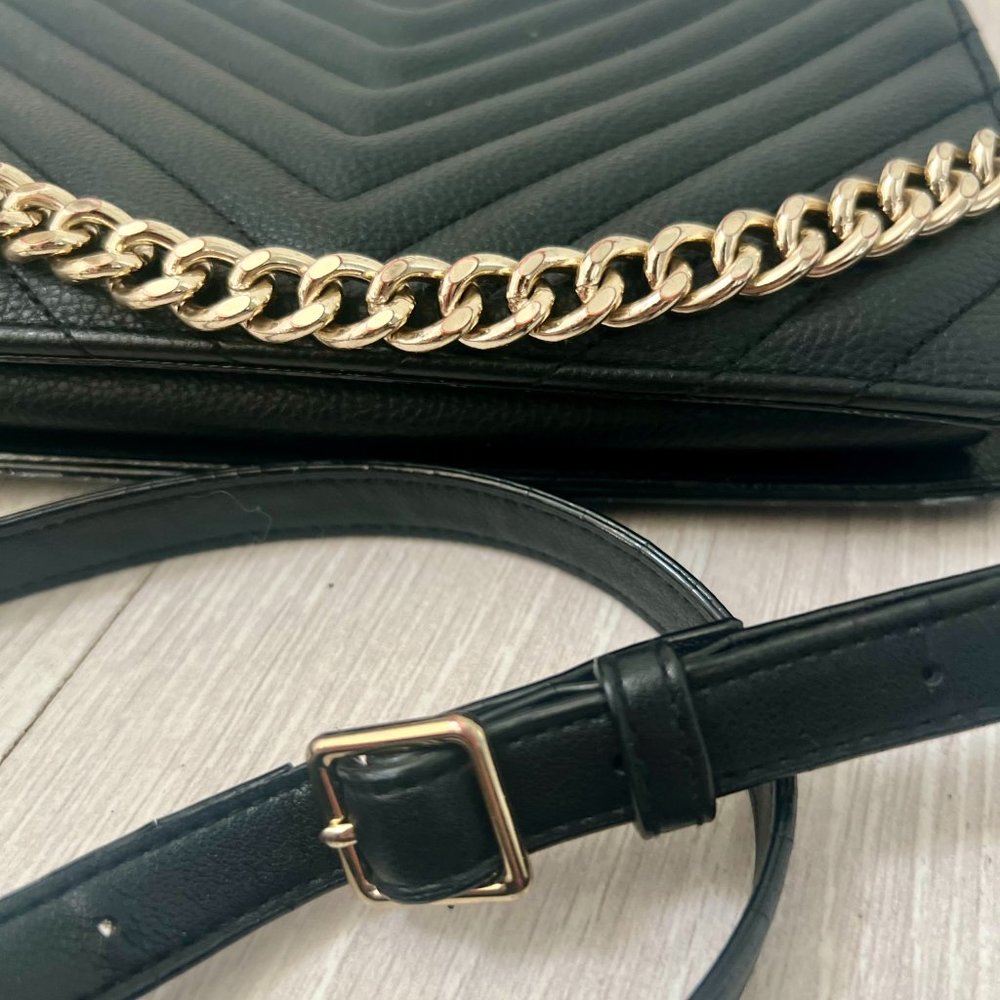 Victoria Secret Body Bag Women's V-Quilted Crossbody Black - Picture 4 of 14